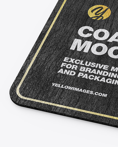 Wood Beverage Coaster Mockup