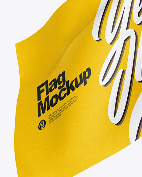 Flag Mockup In Outdoor Advertising Mockups On Yellow Images Object Mockups