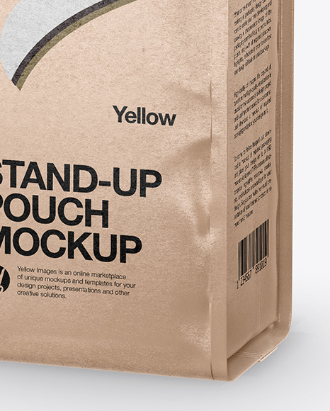 Download Kraft Coffee Bag Mockup In Pouch Mockups On Yellow Images Object Mockups PSD Mockup Templates