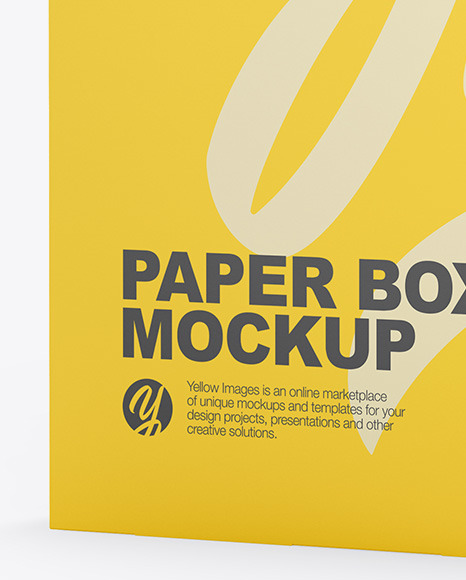 Download Matte Paper Box Half Side View In Box Mockups On Yellow Images Object Mockups PSD Mockup Templates