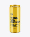 250ml Glossy Aluminium Drink Can Mockup