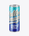 250ml Glossy Aluminium Drink Can Mockup