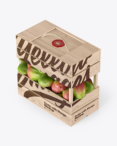 Download Wooden Crate With Mangos Mockup Half Side View In Packaging Mockups On Yellow Images Object Mockups Yellowimages Mockups