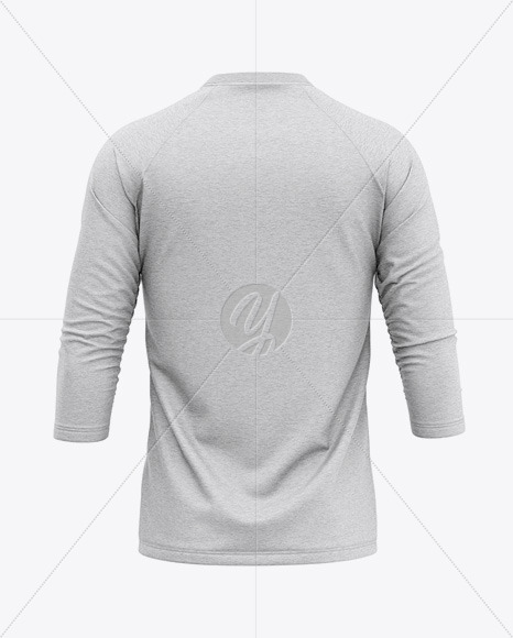 Download Men S Heather Raglan 3 4 Length Sleeve T Shirt Mockup Back View In Apparel Mockups On Yellow Images Object Mockups PSD Mockup Templates