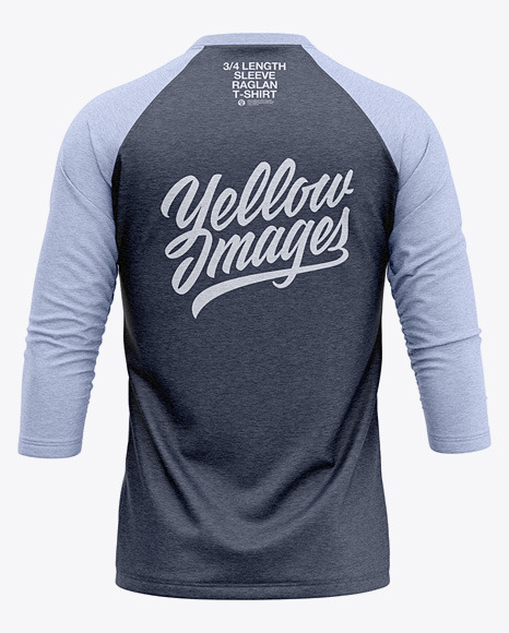 Download Men S Heather Raglan 3 4 Length Sleeve T Shirt Mockup Back View In Apparel Mockups On Yellow Images Object Mockups PSD Mockup Templates