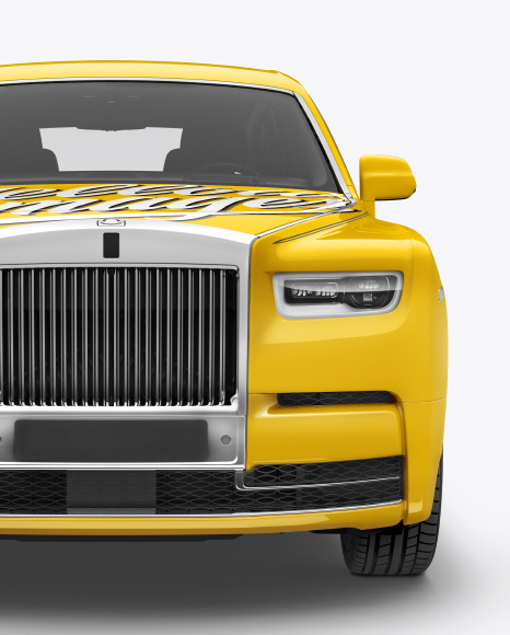 Download Free Luxury Car Mockup Front View In Vehicle Mockups On Yellow Images PSD Mockups
