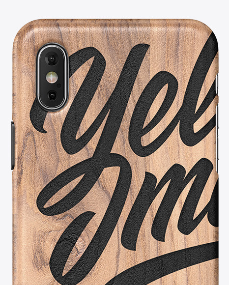 iPhone X Wooden Case Mockup