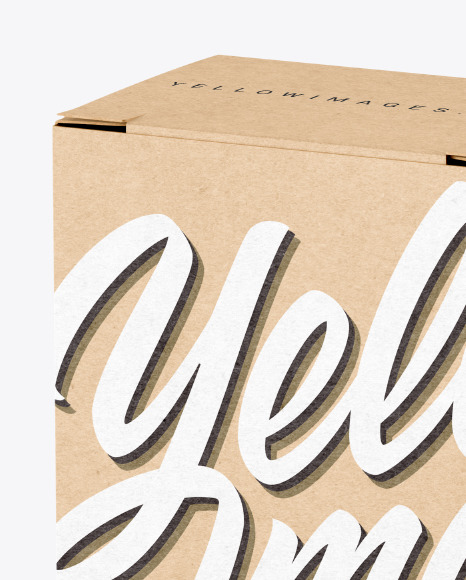 Kraft Paper Box Mockup PSD #2