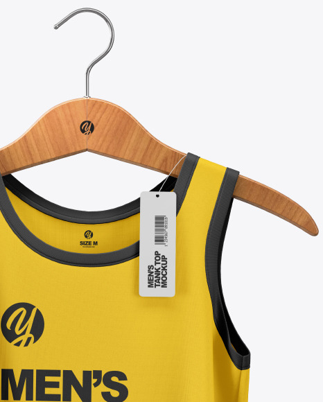 Download Sleeveless Shirt on Hanger Mockup in Apparel Mockups on Yellow Images Object Mockups