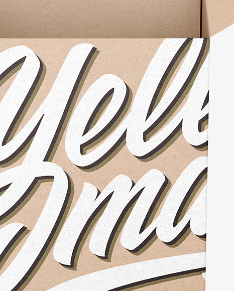 Opened Kraft Box Mockup PSD #1