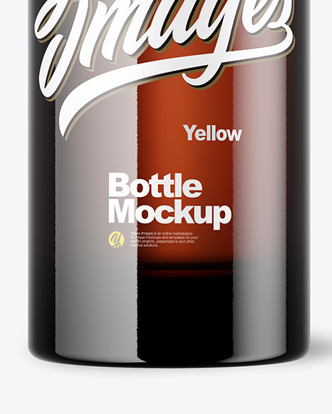 Amber Bottle Mockup PSD #1