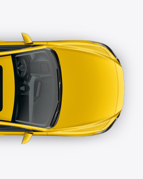 Download Sedan Mockup Top View In Vehicle Mockups On Yellow Images Object Mockups PSD Mockup Templates