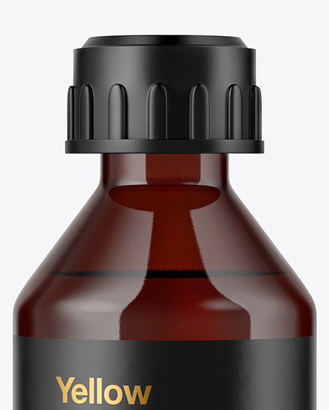 Amber Glass Bottle Mockup PSD #3