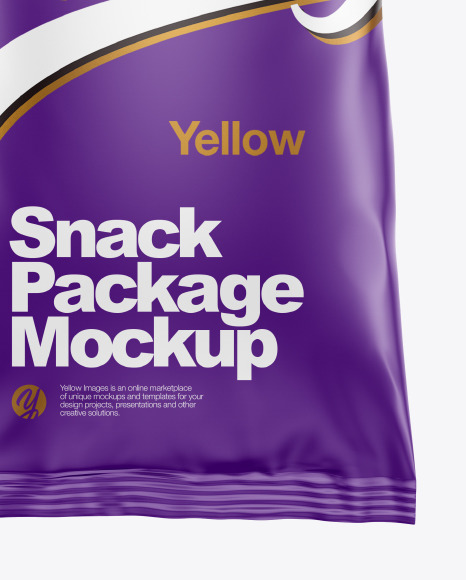 Matte Snack Package Mockup on Yellow Images Object Mockups