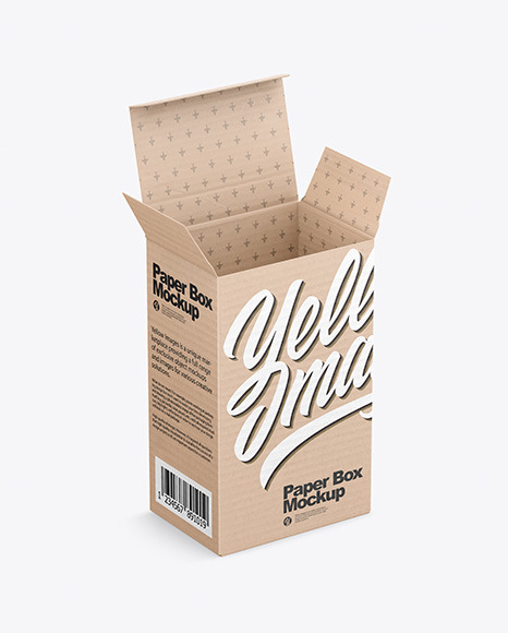 Opened Paper Box Mockup PSD #3