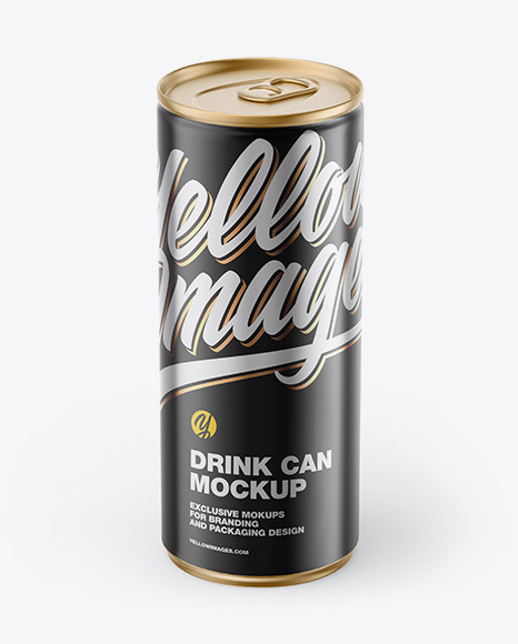 Glossy Metallic Drink Can Mockup PSD #4