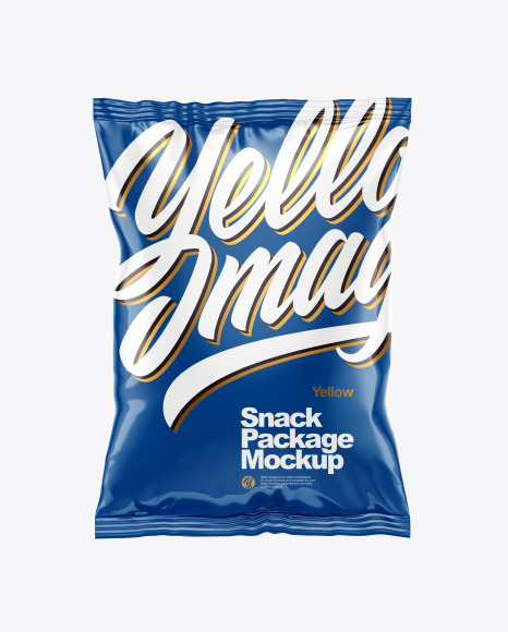 Download Glossy Snack Package Mockup In Bag Sack Mockups On Yellow Images Object Mockups PSD Mockup Templates