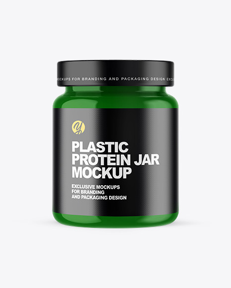 Download Glossy Plastic Protein Jar Mockup In Jar Mockups On Yellow Images Object Mockups PSD Mockup Templates