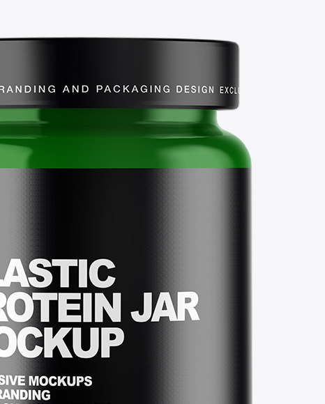 Glossy Plastic Protein Jar Mockup In Jar Mockups On Yellow Images Object Mockups