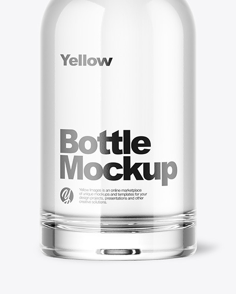 Clear Glass Bottle Mockup