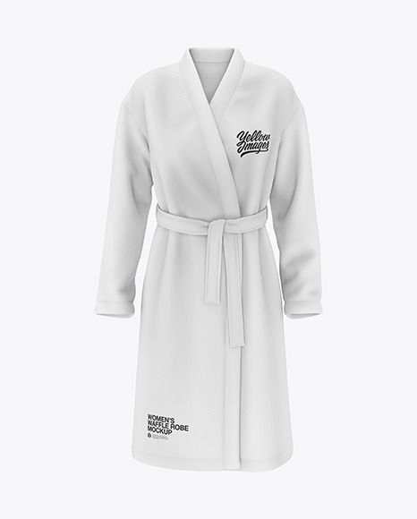 Women's Waffle Robe Mockup - Front View in Apparel Mockups ...