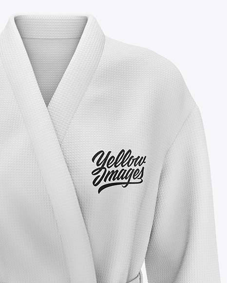 Download Women's Waffle Robe Mockup - Front View in Apparel Mockups on Yellow Images Object Mockups