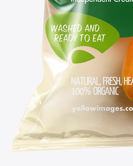 Plastic Bag With Yellow Sweet Peppers Mockup