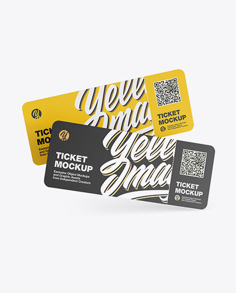 Two Paper Tickets Mockup PSD #2