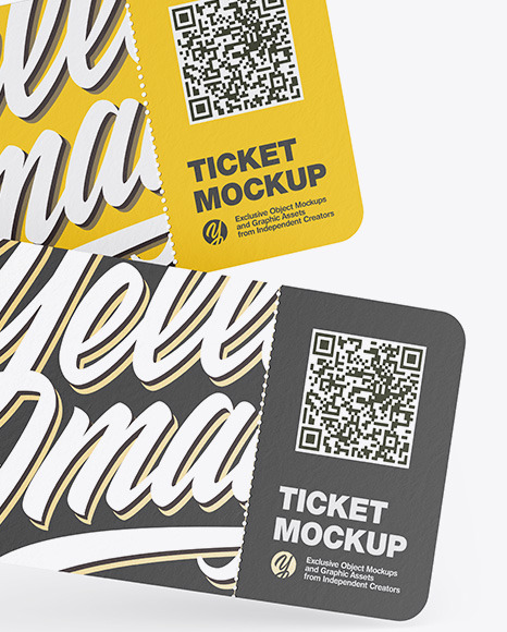 Two Paper Tickets Mockup PSD #5