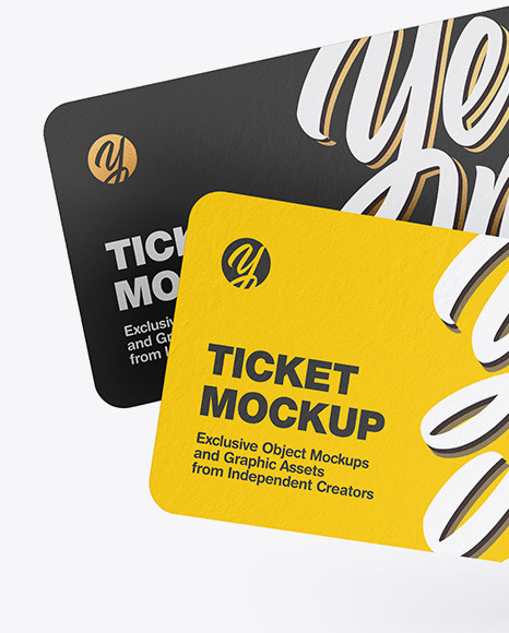 Two Paper Tickets Mockup