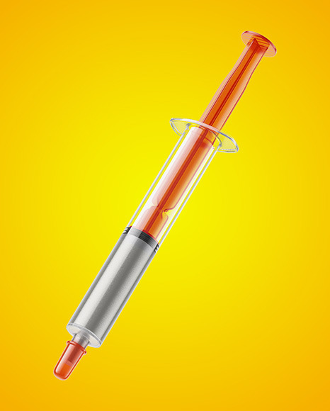 Download Syringe With Solid Filling And Transparent Plunger Mockup In Object Mockups On Yellow Images Object Mockups