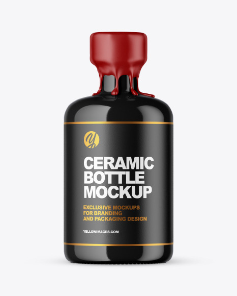 Download Glossy Ceramic Bottle With Wax Mockup In Bottle Mockups On Yellow Images Object Mockups Yellowimages Mockups