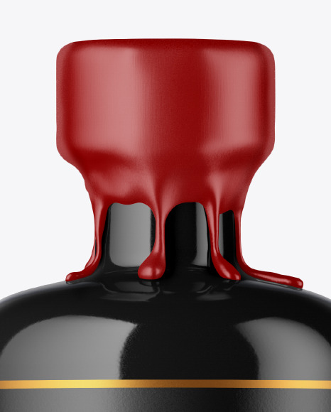 Glossy Ceramic Bottle with Wax Mockup