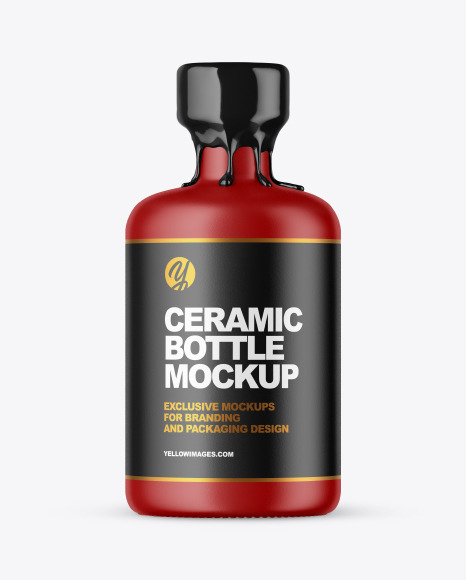 Download Matte Ceramic Bottle With Wax Mockup In Bottle Mockups On Yellow Images Object Mockups