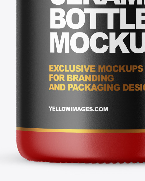 Download Matte Ceramic Bottle With Wax Mockup In Bottle Mockups On Yellow Images Object Mockups