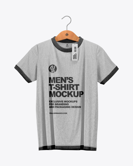 Download Men S T Shirt Mockup In Apparel Mockups On Yellow Images Object Mockups PSD Mockup Templates