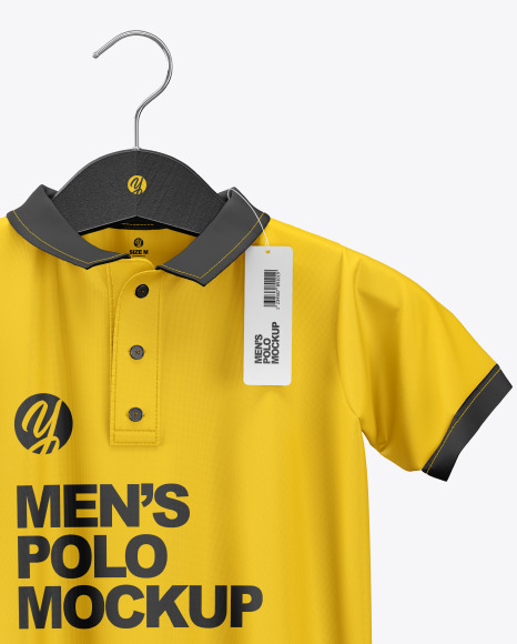 Download Men S Polo Mockup In Apparel Mockups On Yellow Images Object Mockups