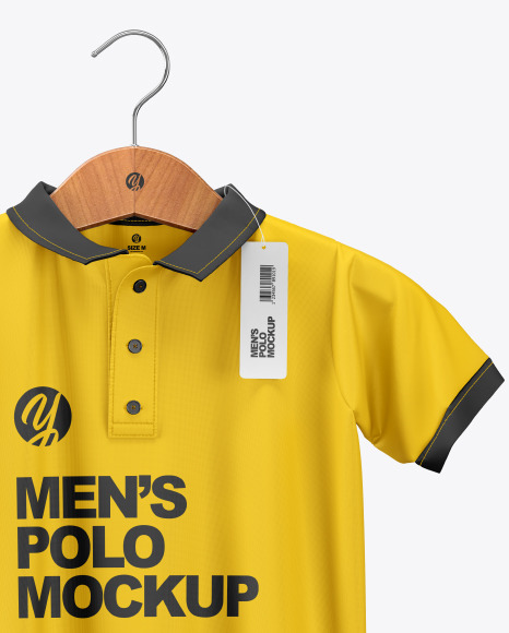 Download Men S Polo Mockup In Apparel Mockups On Yellow Images Object Mockups