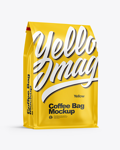 Matte Coffee Bag Mockup In Bag Sack Mockups On Yellow Images Object Mockups