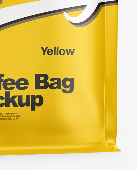 Download Matte Coffee Bag Mockup In Bag Sack Mockups On Yellow Images Object Mockups