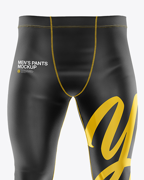 Men S Pants Mockup Front View In Apparel Mockups On Yellow Images Object Mockups