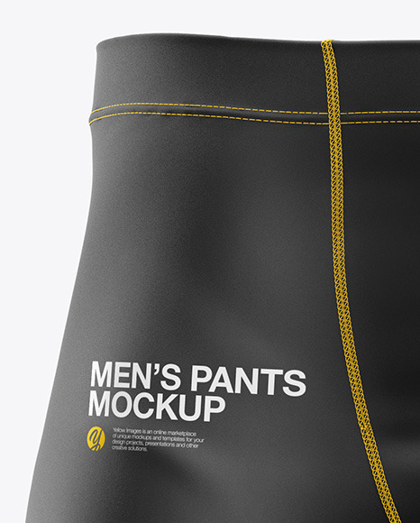 Men S Pants Mockup Front View In Apparel Mockups On Yellow Images Object Mockups