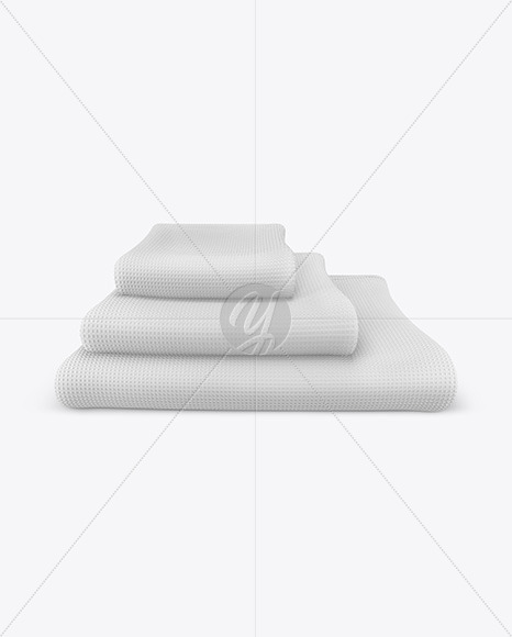 Three Waffle Towels Mockup In Object Mockups On Yellow Images Object Mockups