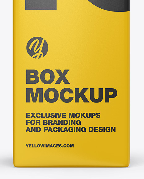 Download Glossy Paper Box Mockup In Box Mockups On Yellow Images Object Mockups PSD Mockup Templates