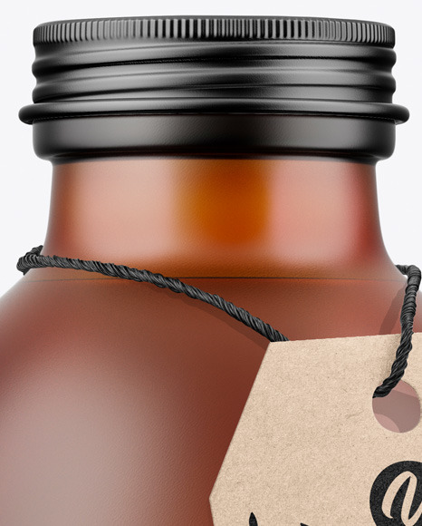 Frosted Amber Bottle Mockup