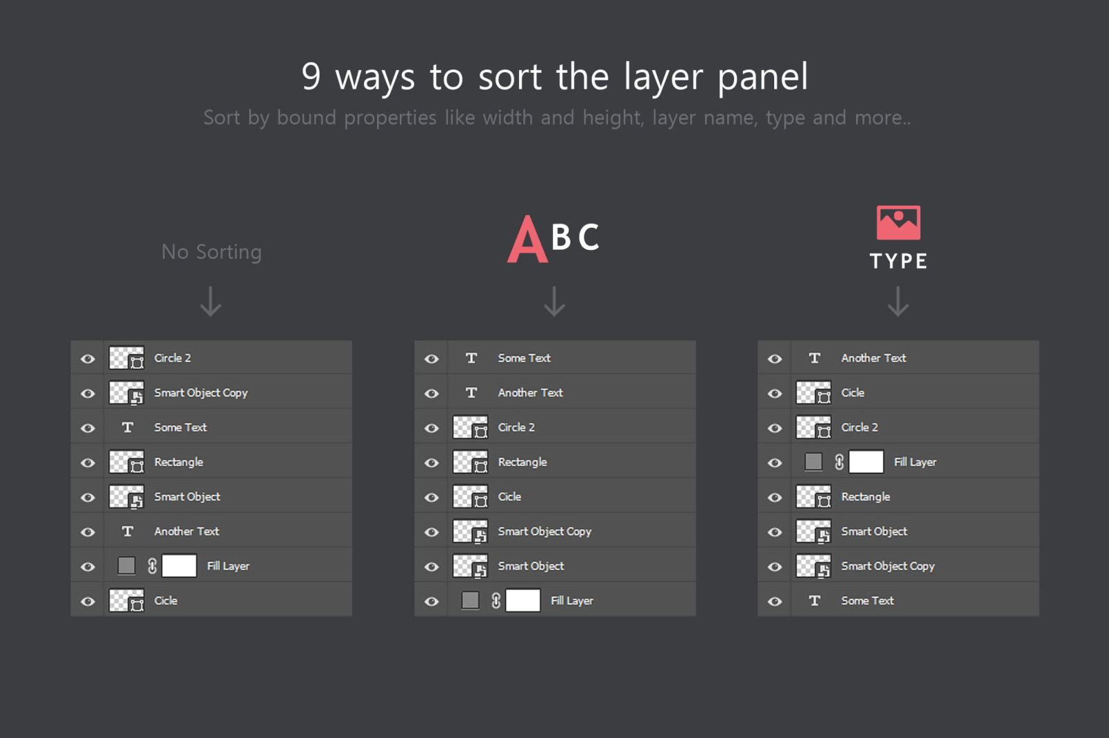 ReOrder - Layer Panel Sorting Kit on Yellow Images Creative Store