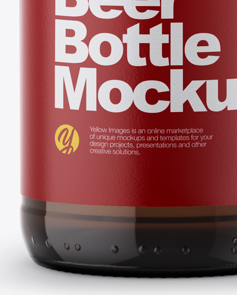 Amber Beer Bottle Mockup