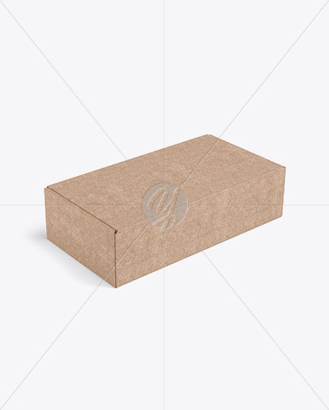 Download Kraft Paper Box Mockup Half Side View In Box Mockups On Yellow Images Object Mockups PSD Mockup Templates