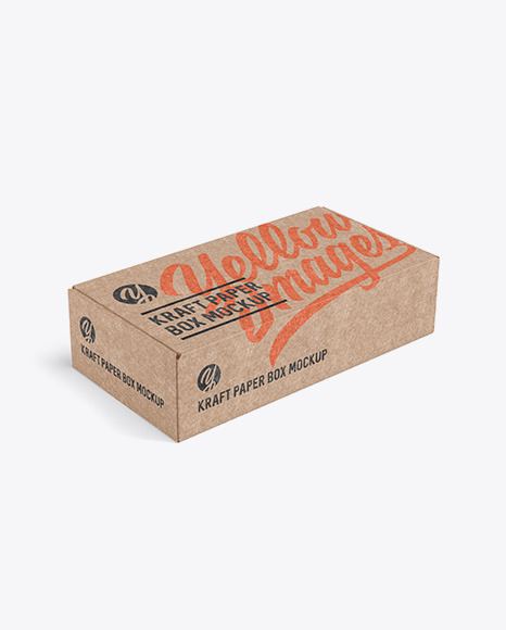 Kraft Paper Small Size French Fries Packaging Mockup - Half Side