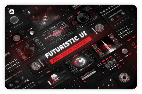 Futuristic UI Kit – 200 Sci-Fi design elements